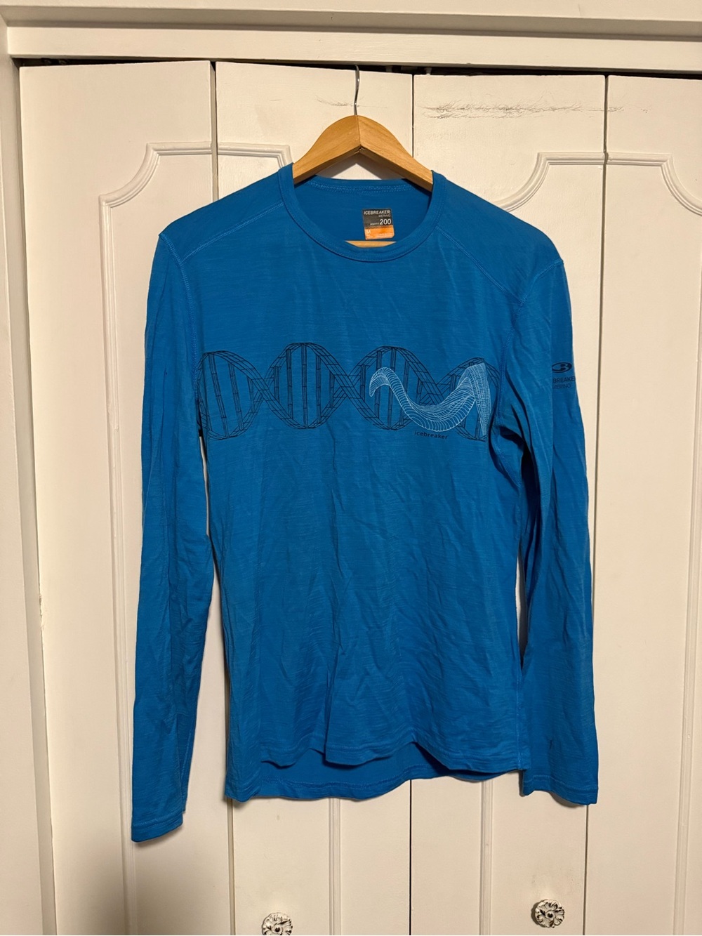 Icebreaker Merino wool baselayer Blue Long-Sleeve Performance Tee with Graphic